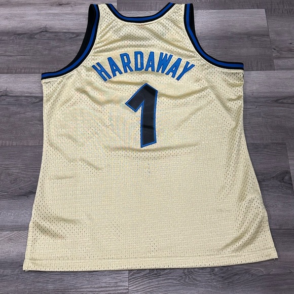 Hardaway Orlando Magic Gold Jersey Mitchell Ness Swingman Harwood Classics L NBA - Picture 6 of 8